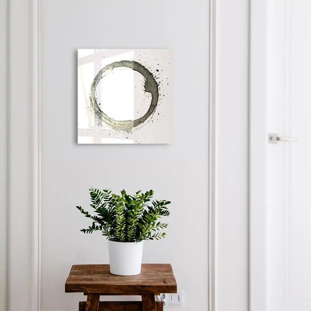 Armoire à clés cercle minimaliste et éclaboussures de peinture