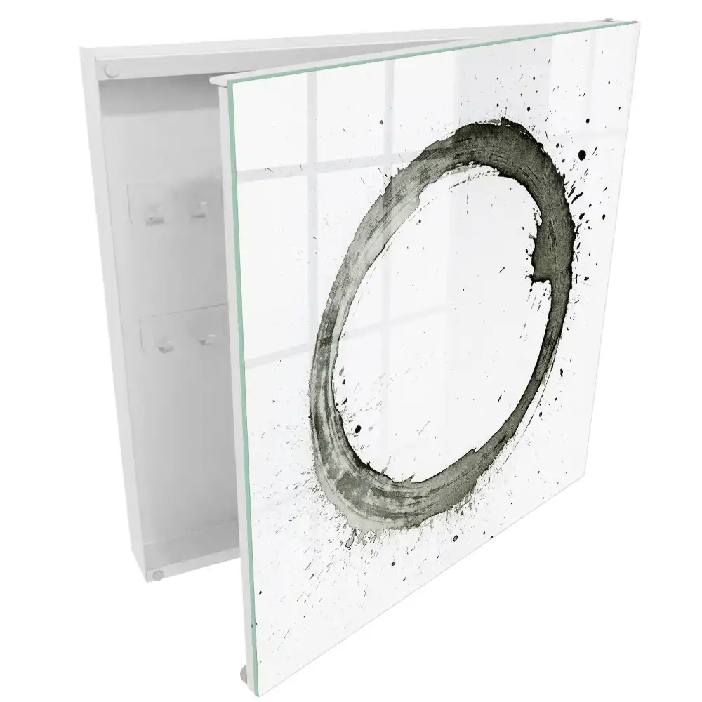 Armoire à clés cercle minimaliste et éclaboussures de peinture