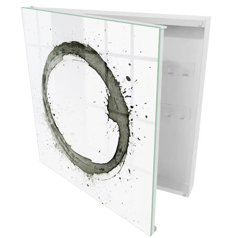 Armoire à clés cercle minimaliste et éclaboussures de peinture