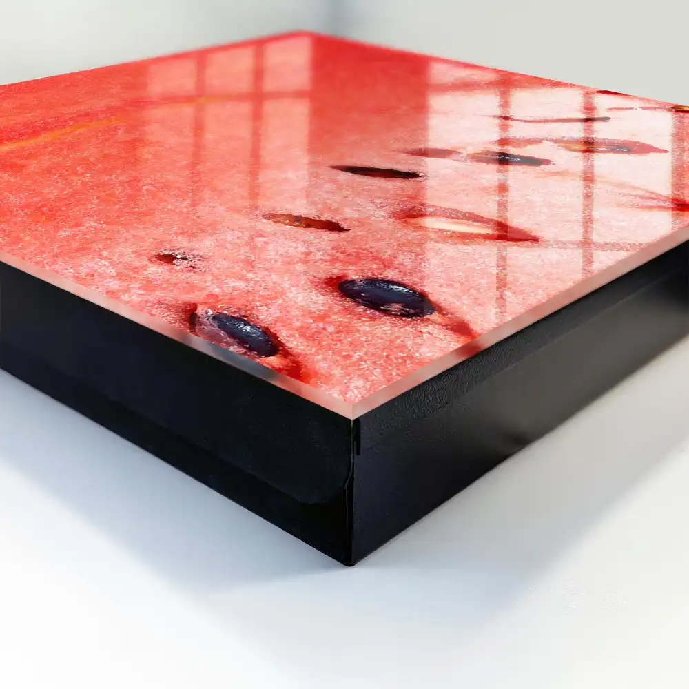 Boîte à clés gros plan d'une pastèque rouge avec des graines