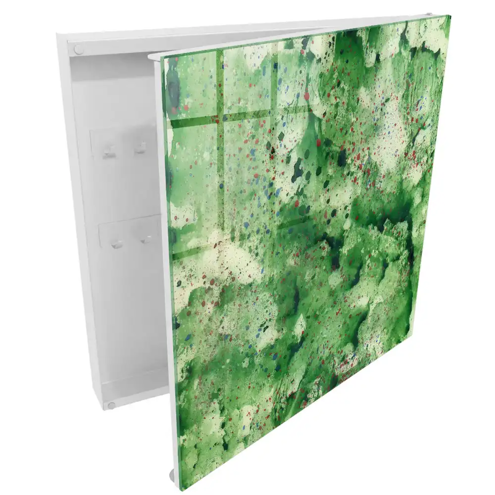 Armoire à clés abstraction dynamique en vert