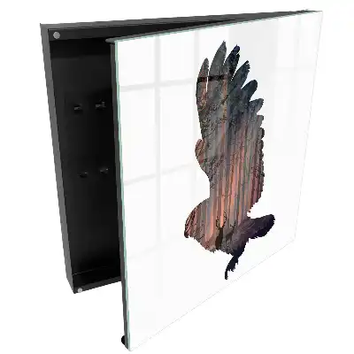 Armoire à clés un oiseau avec une forêt intérieure et la belle harmonie de la nature