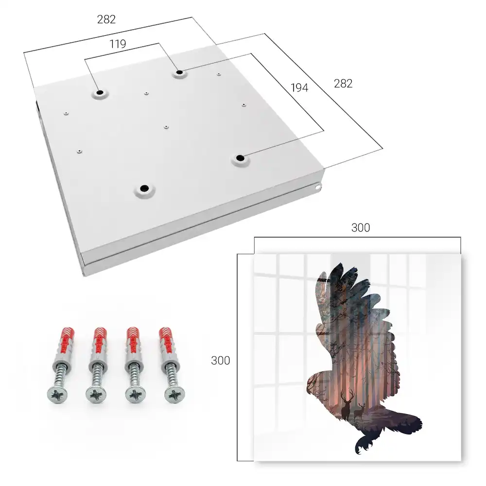 Armoire à clés un oiseau avec une forêt intérieure et la belle harmonie de la nature