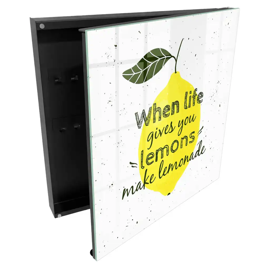 Armoire à clés citron avec une citation positive dessinée à la main