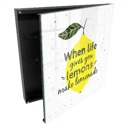 Armoire à clés citron avec une citation positive dessinée à la main