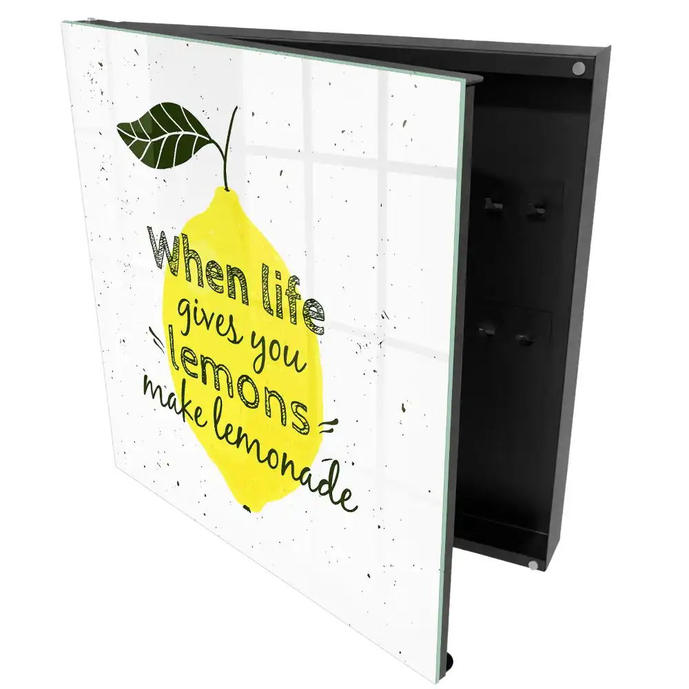 Armoire à clés citron avec une citation positive dessinée à la main