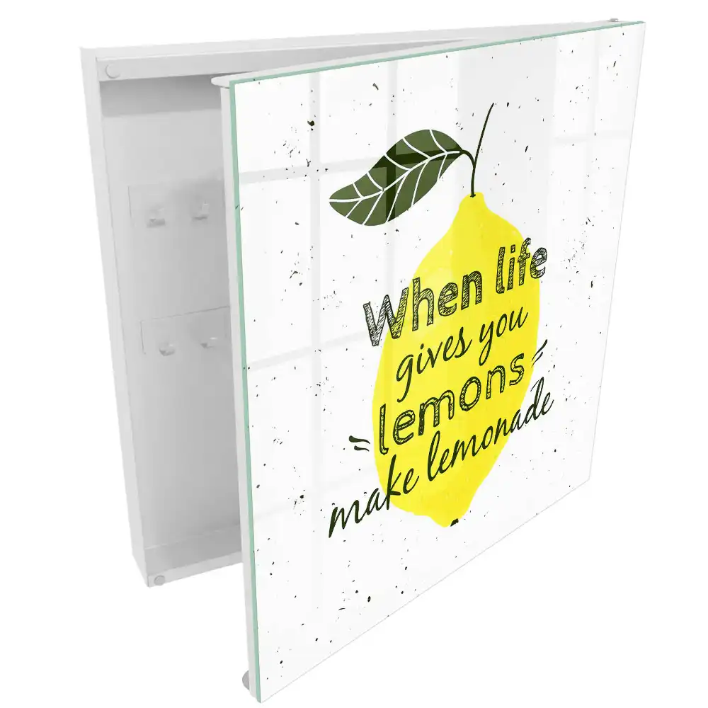 Armoire à clés citron avec une citation positive dessinée à la main