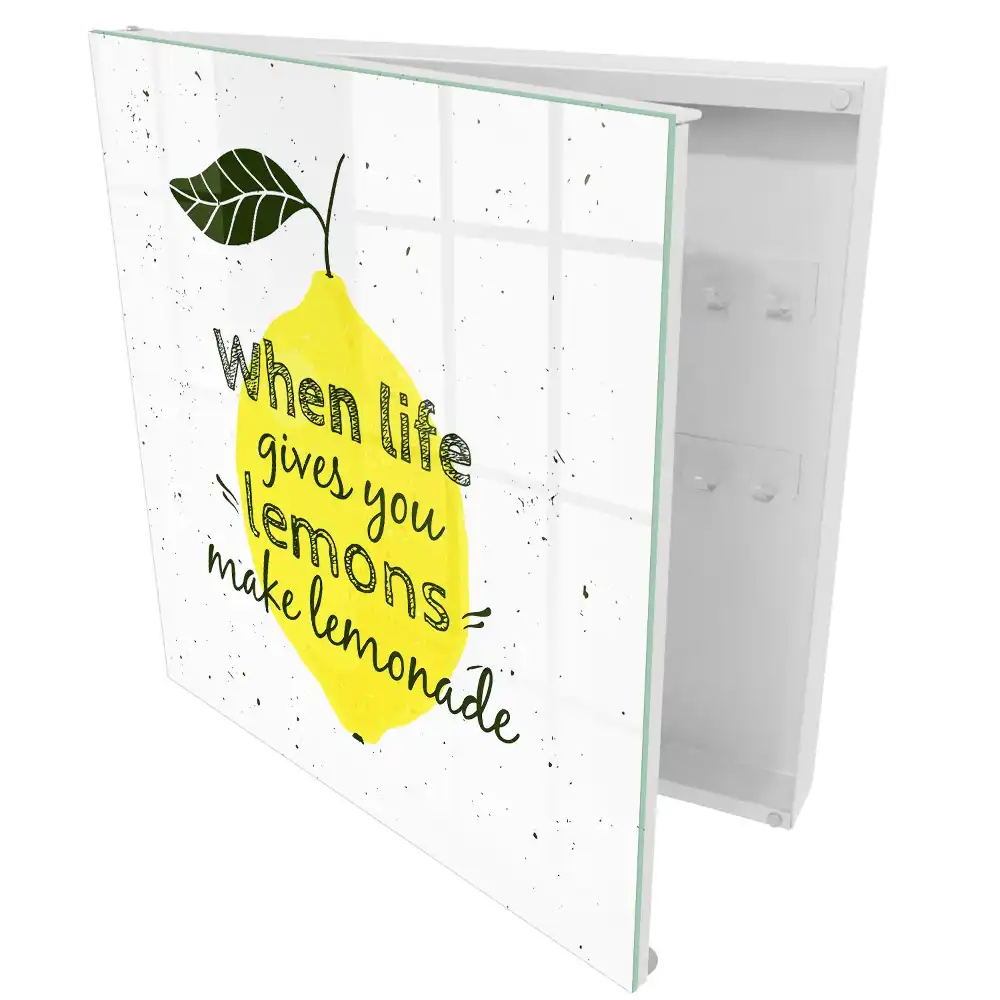 Armoire à clés citron avec une citation positive dessinée à la main