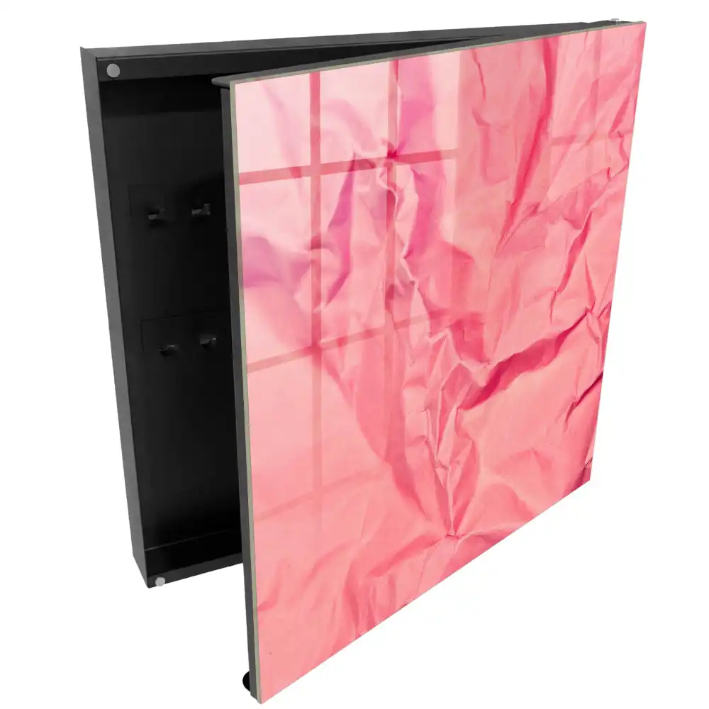 Armoire à clés plis de la carte rose et texture délicate