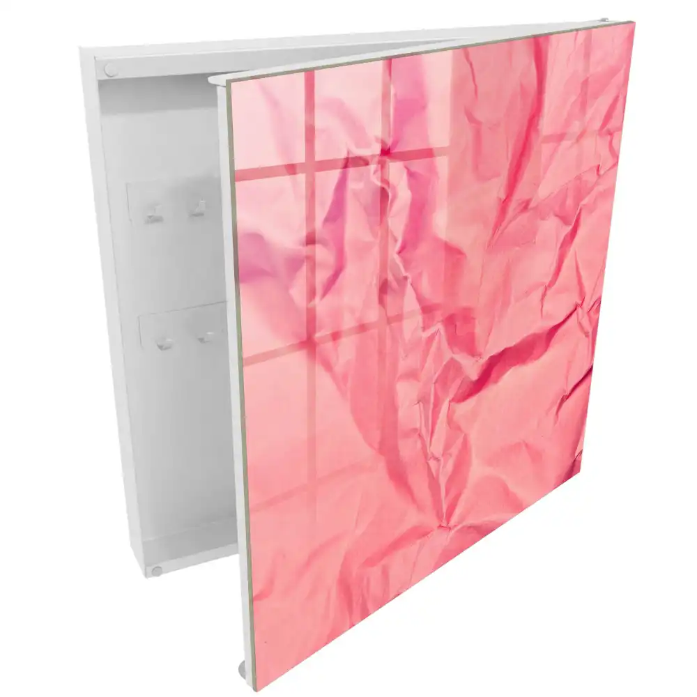 Armoire à clés plis de la carte rose et texture délicate