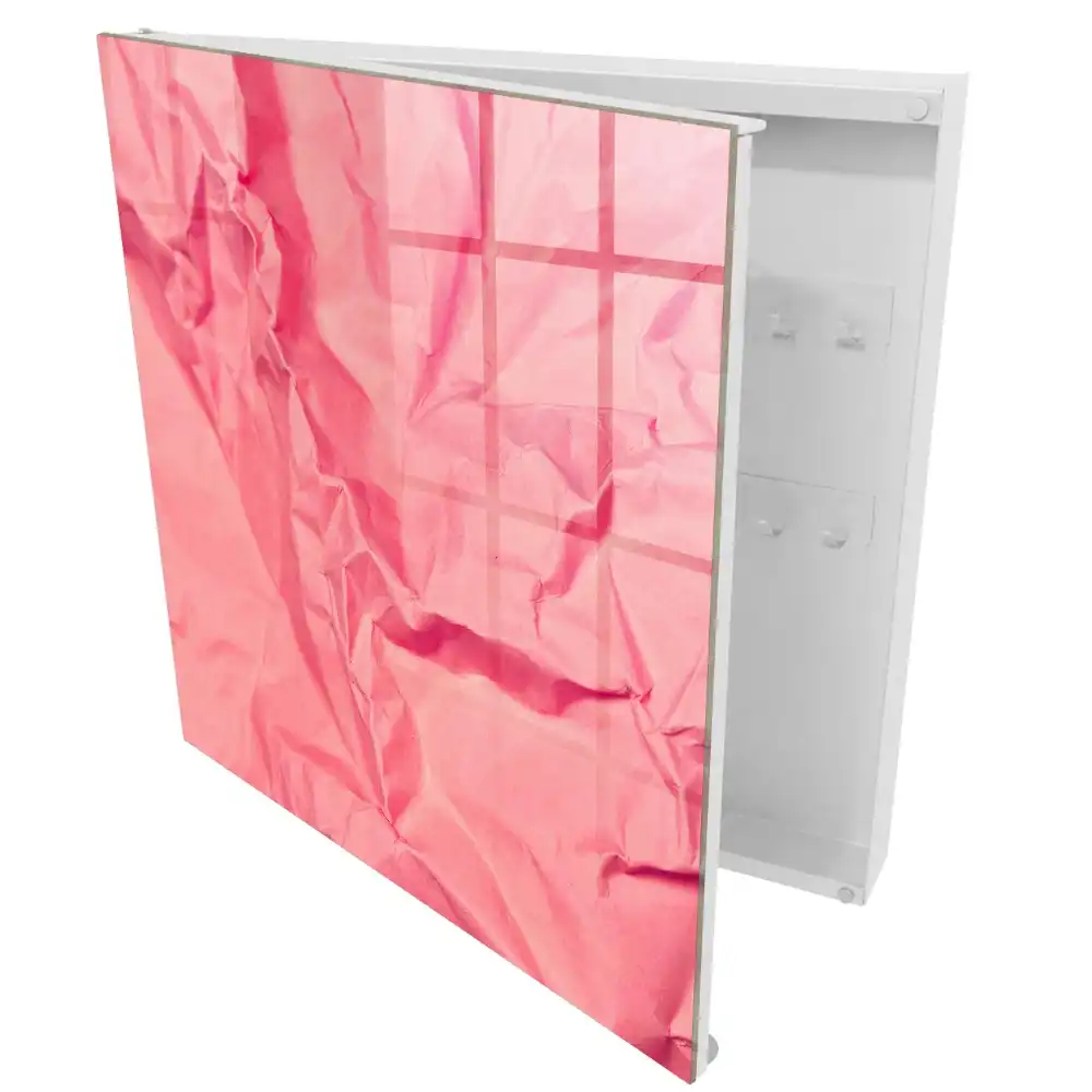 Armoire à clés plis de la carte rose et texture délicate