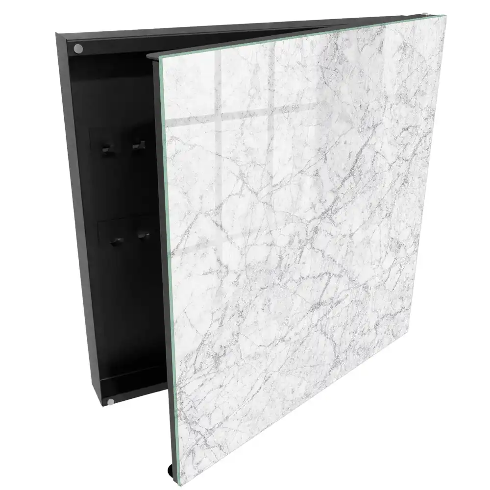 Armoire à clés marbre gris aux veines texturées gracieuses