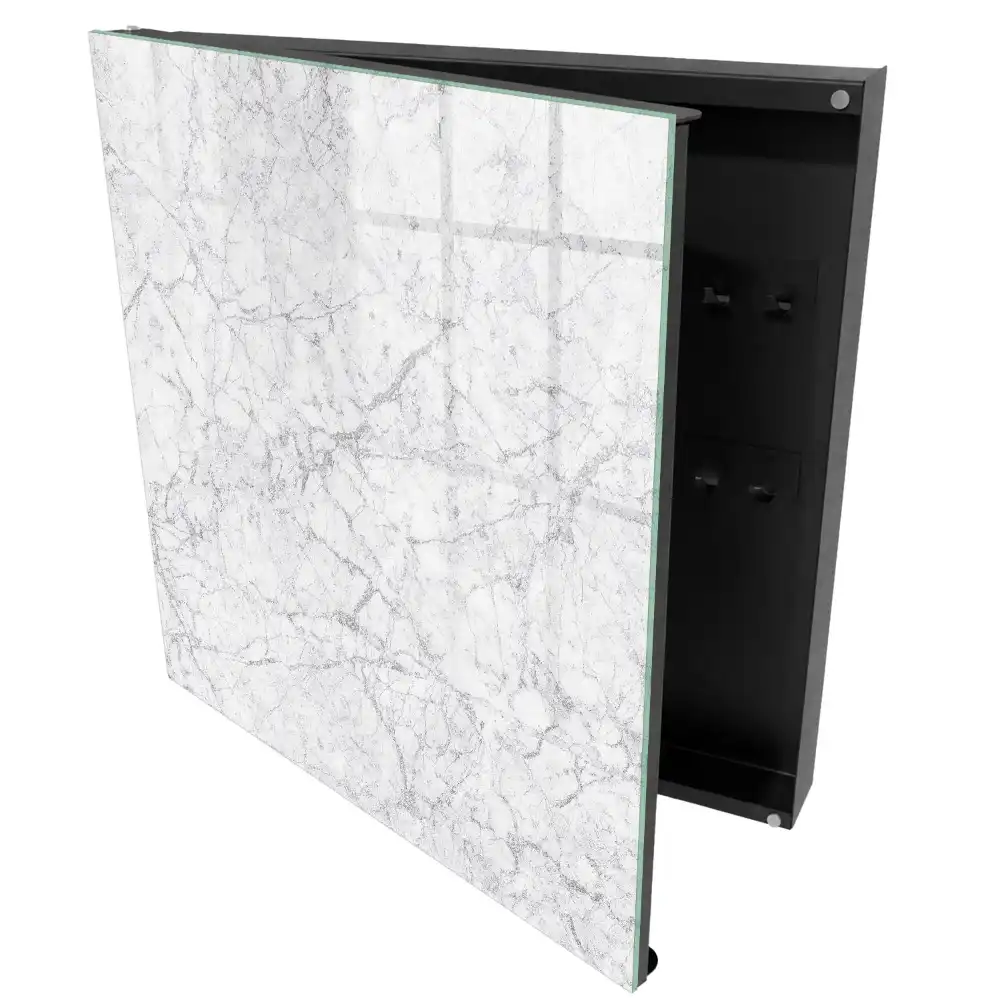 Armoire à clés marbre gris aux veines texturées gracieuses