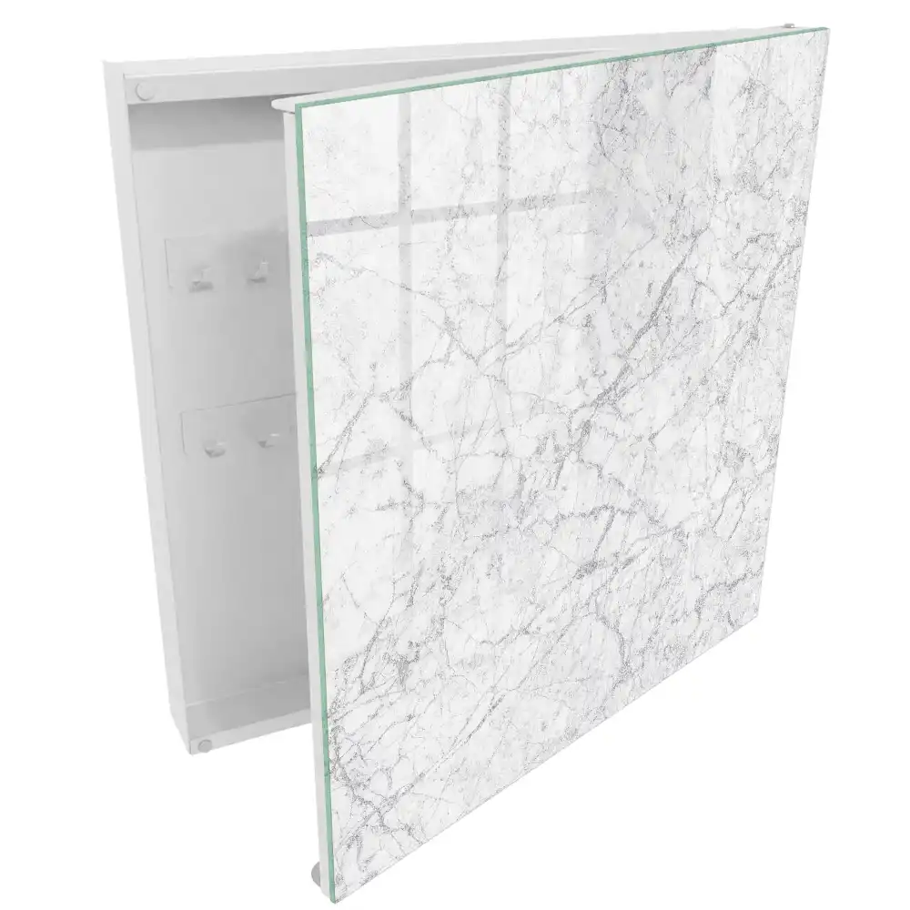 Armoire à clés marbre gris aux veines texturées gracieuses
