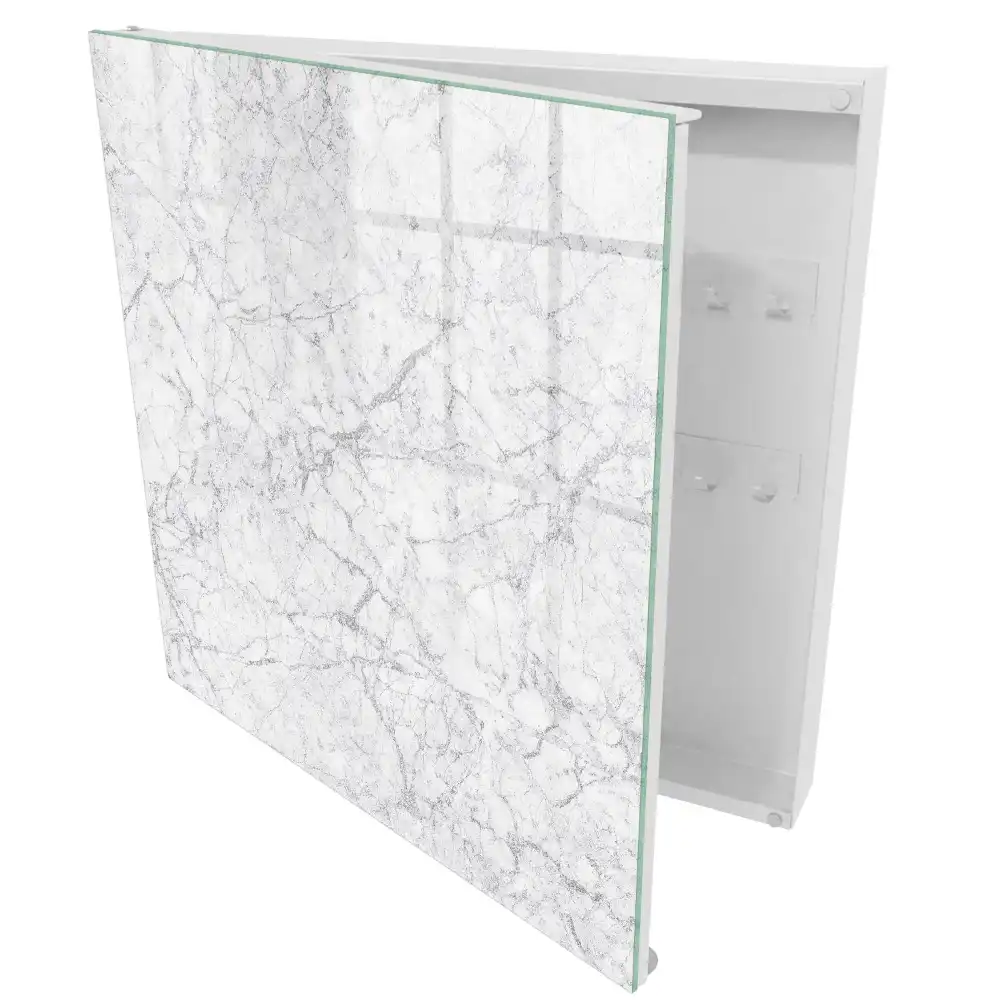 Armoire à clés marbre gris aux veines texturées gracieuses