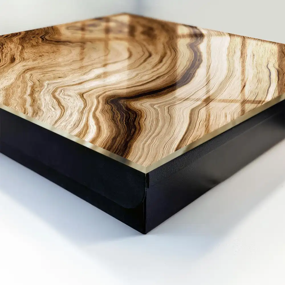 Boîte à clés murale des ondulations brunes naturelles et l'élégance de la paix