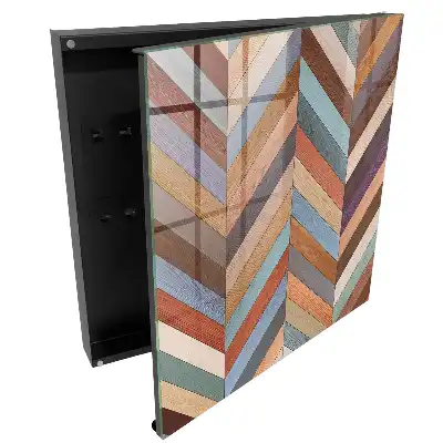 Armoire à clés motifs à chevrons dans des couleurs naturelles