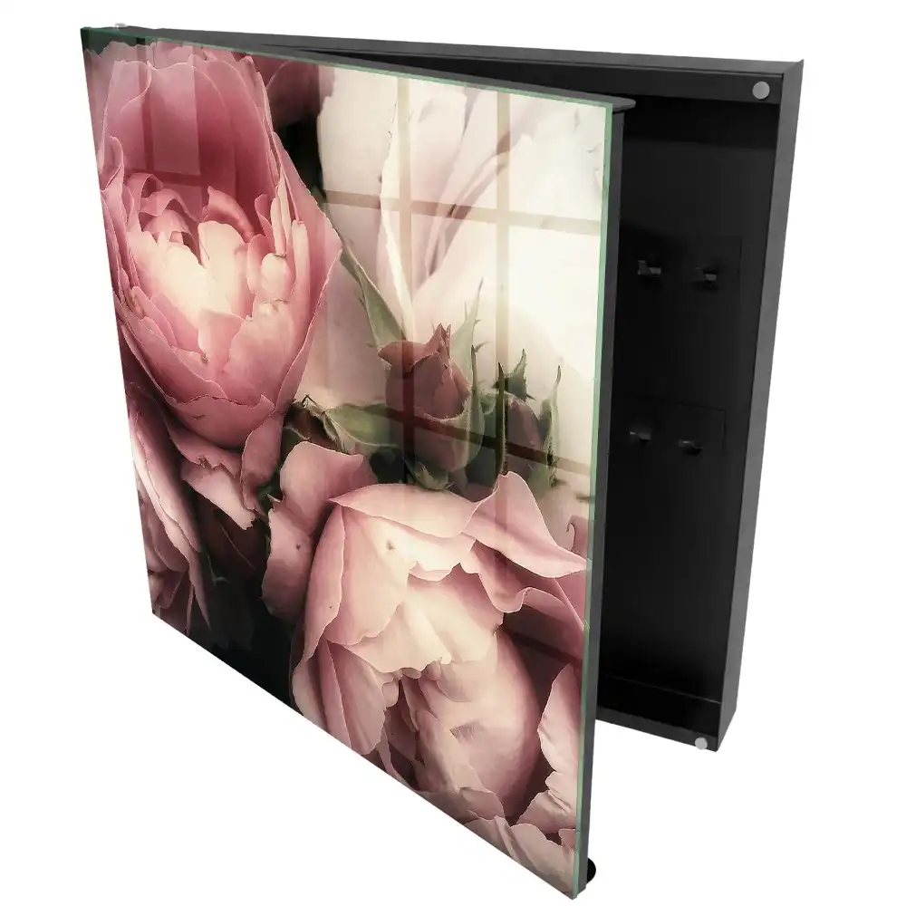 Boîte à clés roses romantiques dans les nuances