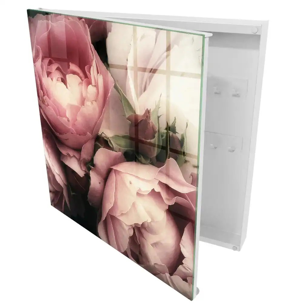 Boîte à clés roses romantiques dans les nuances