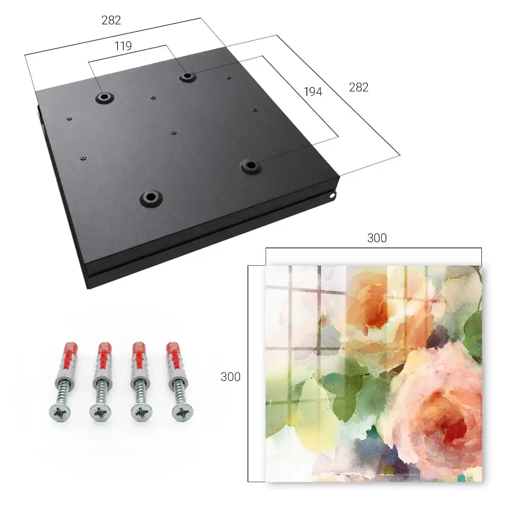Armoire à clés fleurs à l'aquarelle aux couleurs subtiles
