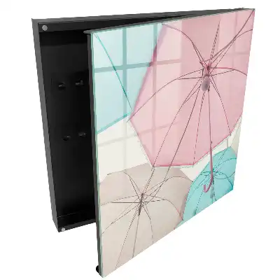 Armoire à clés des parapluies pastel qui inspirent la légèreté