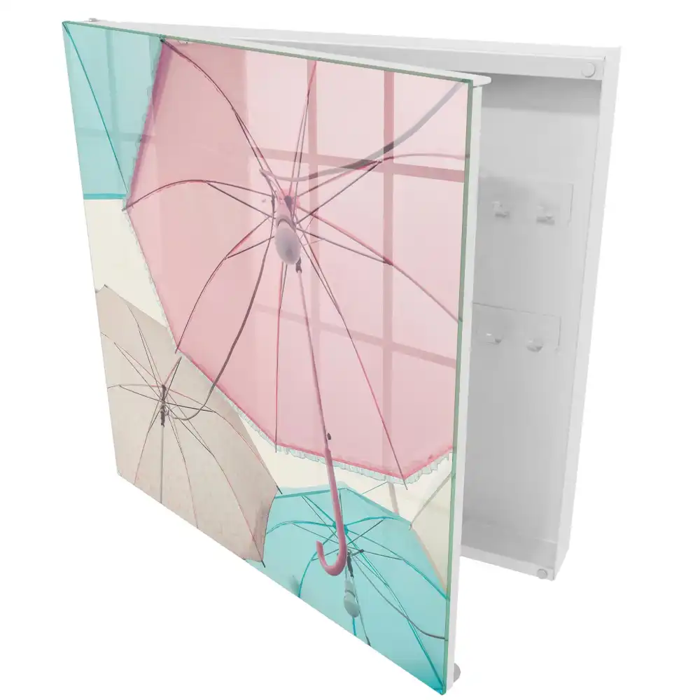 Armoire à clés des parapluies pastel qui inspirent la légèreté