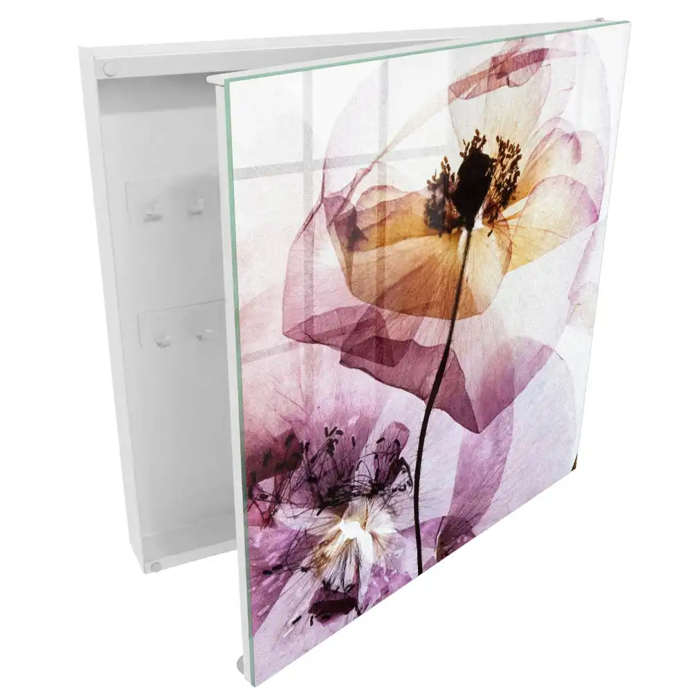 Boîte à clés murale des fleurs délicates aux teintes pastel