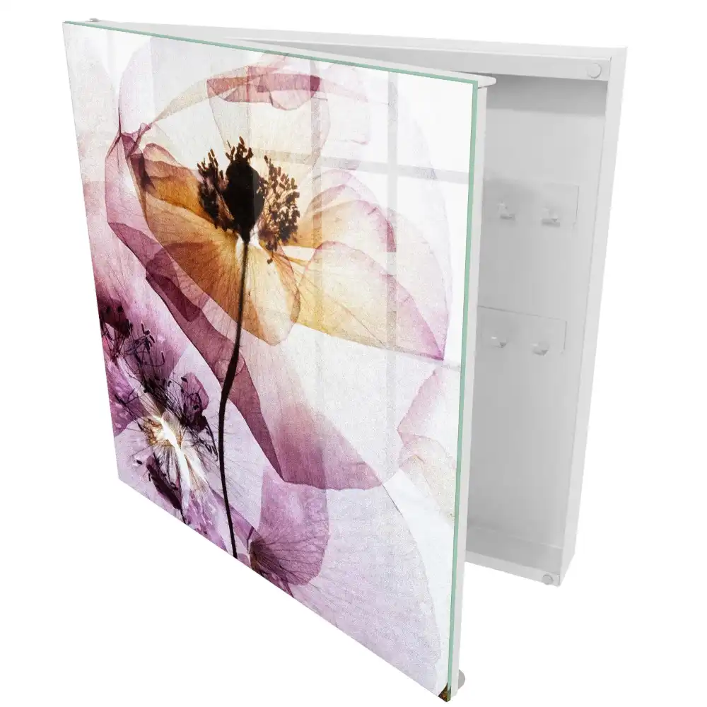Boîte à clés murale des fleurs délicates aux teintes pastel