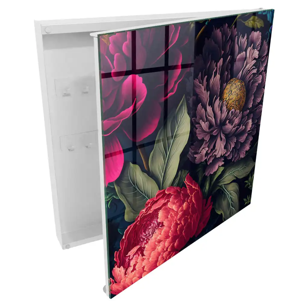 Boîte à clés des fleurs aux couleurs éclatantes et aux détails expressifs