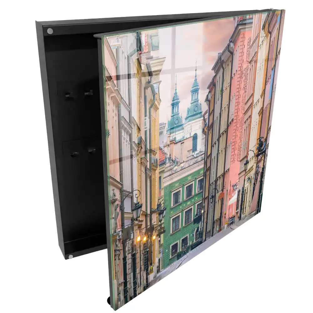 Armoire à clés immeubles colorés et une atmosphère charmante
