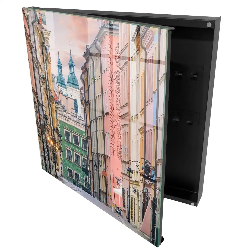 Armoire à clés immeubles colorés et une atmosphère charmante