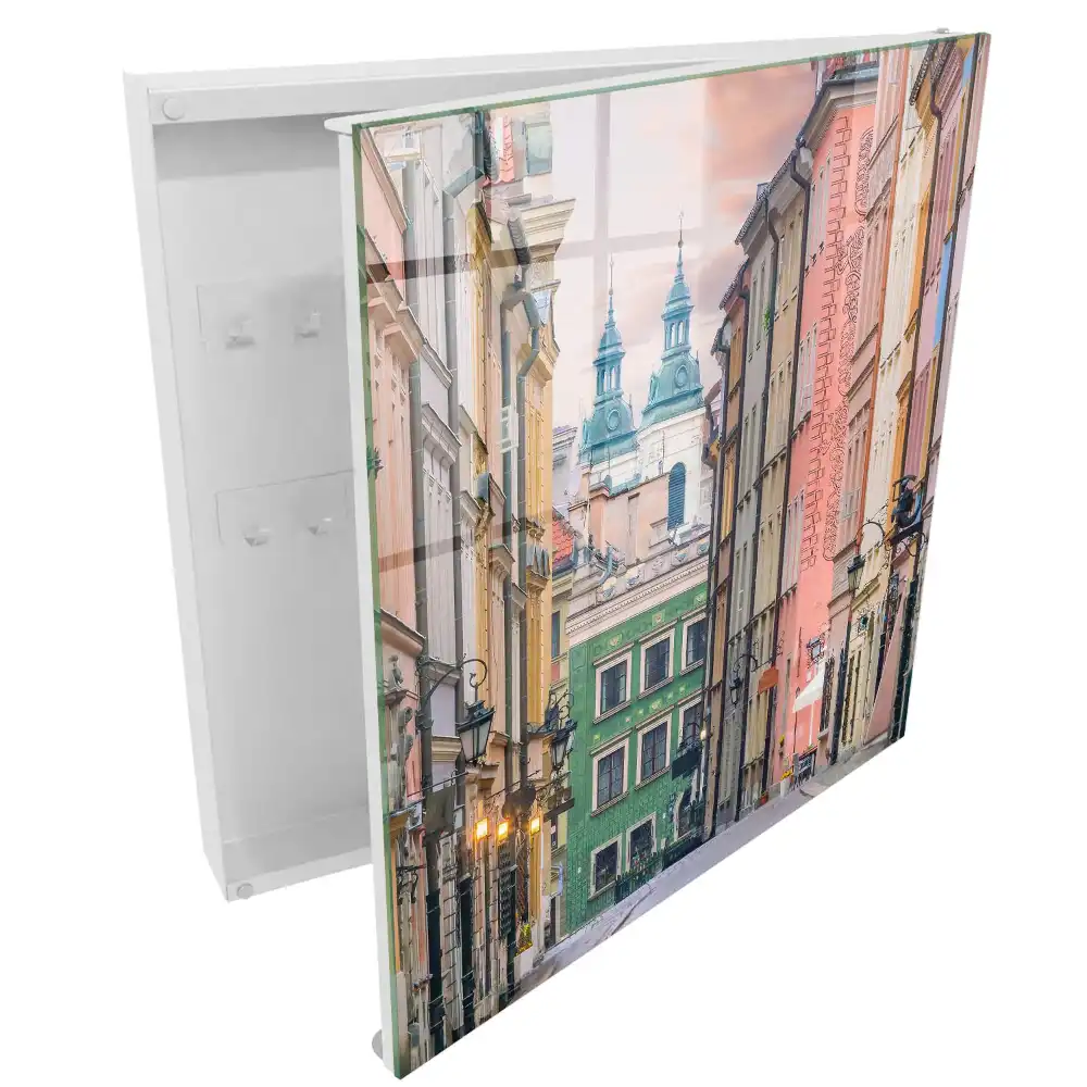 Armoire à clés immeubles colorés et une atmosphère charmante