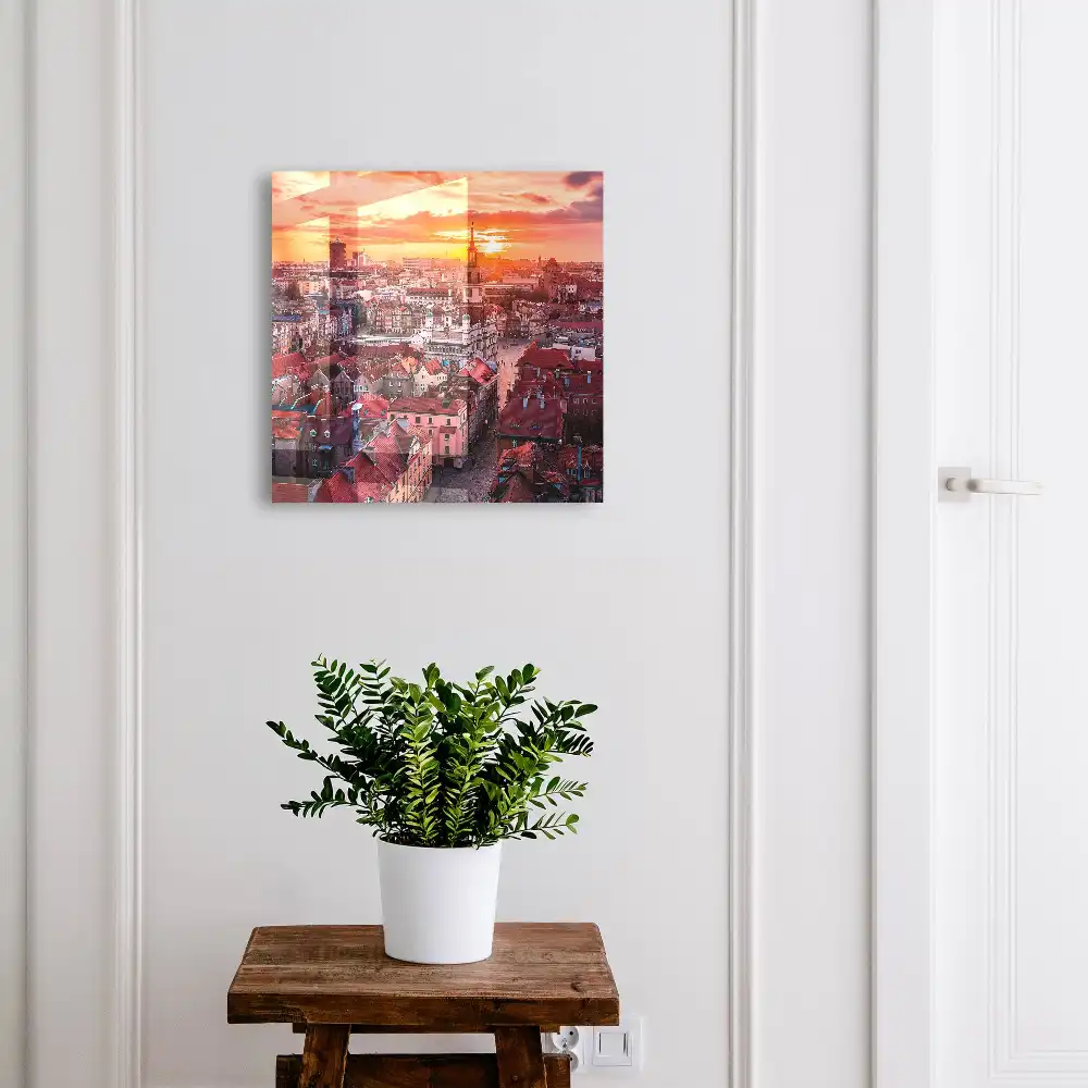 Armoire à clés un coucher de soleil chaleureux sur les toits historiques de la ville