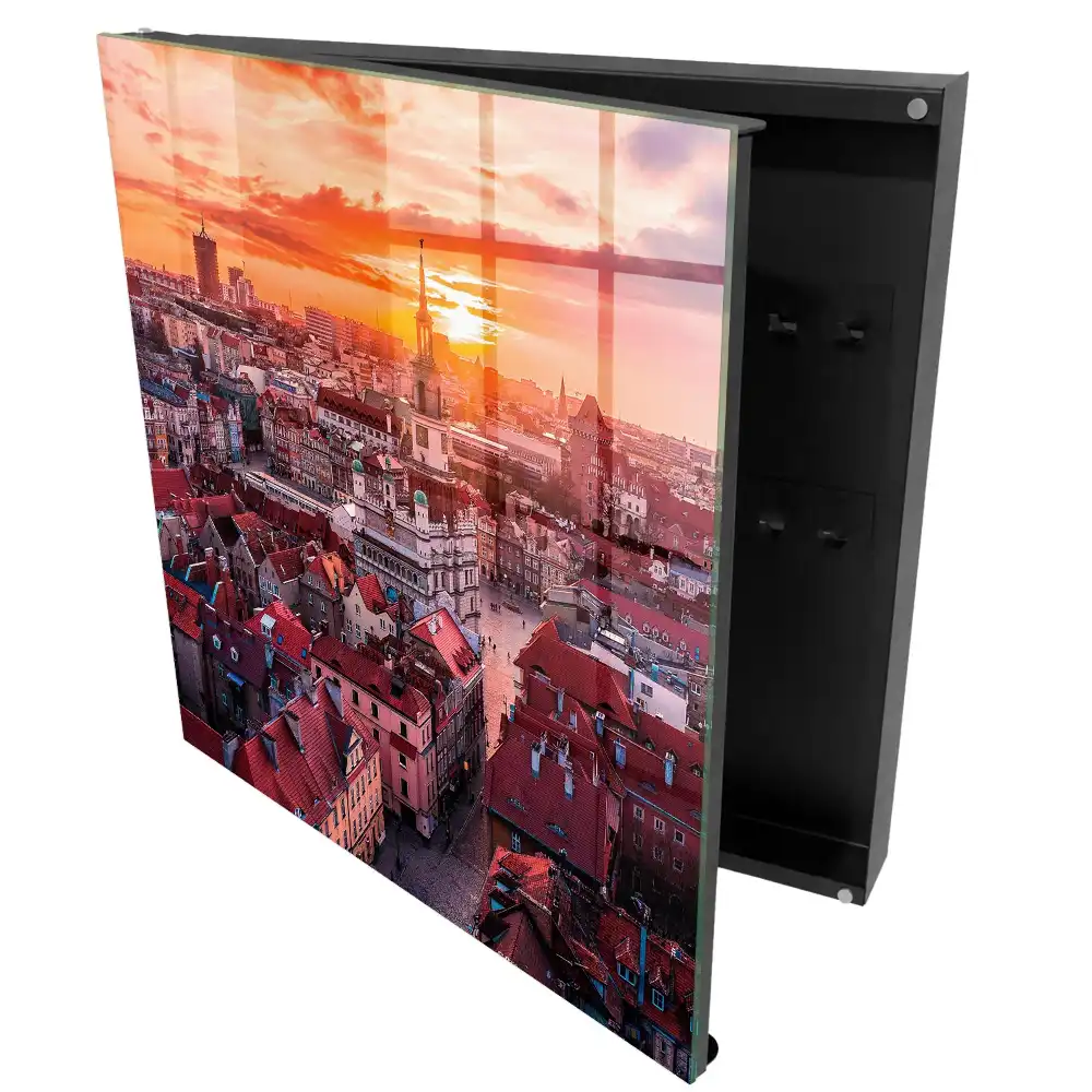 Armoire à clés un coucher de soleil chaleureux sur les toits historiques de la ville