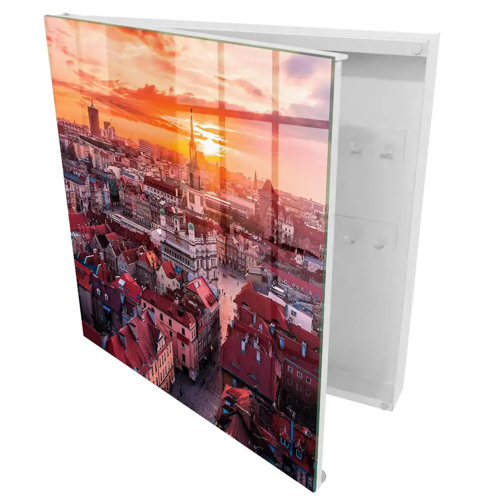 Armoire à clés un coucher de soleil chaleureux sur les toits historiques de la ville