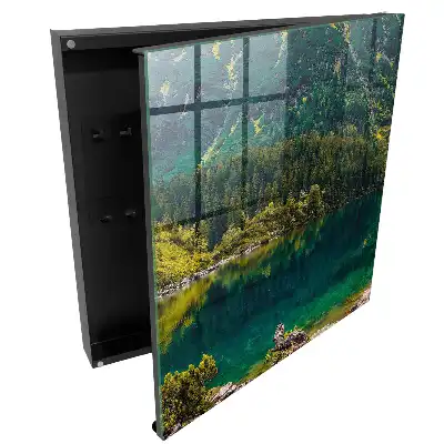 Armoire à clés panorama montagneux et reflet dans l'eau verte
