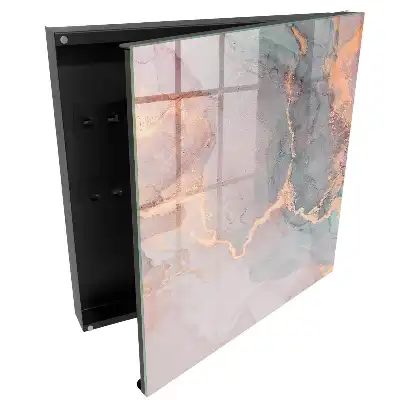 Armoire à clés aquarelles délicates mêlant rose et vert