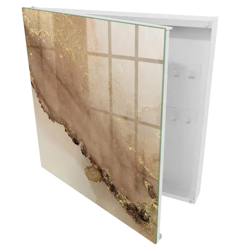Boîte à clés murale des beiges subtils avec un effet transparent