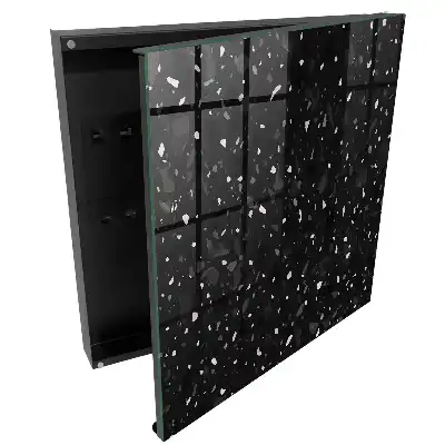 Armoire à clés motifs irréguliers sur fond noir
