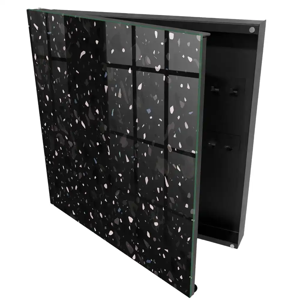 Armoire à clés motifs irréguliers sur fond noir