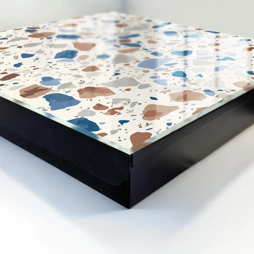 Boîte à clés murale motif mosaïque avec des accents bleus