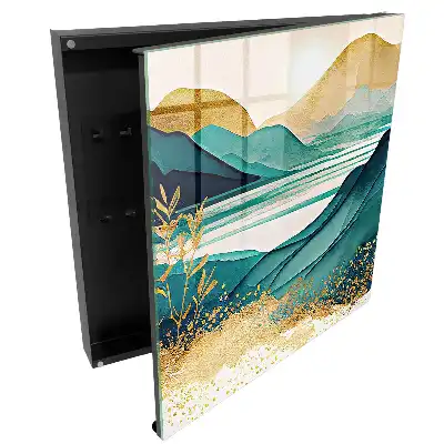 Armoire à clés paysage turquoise avec des éléments de la nature