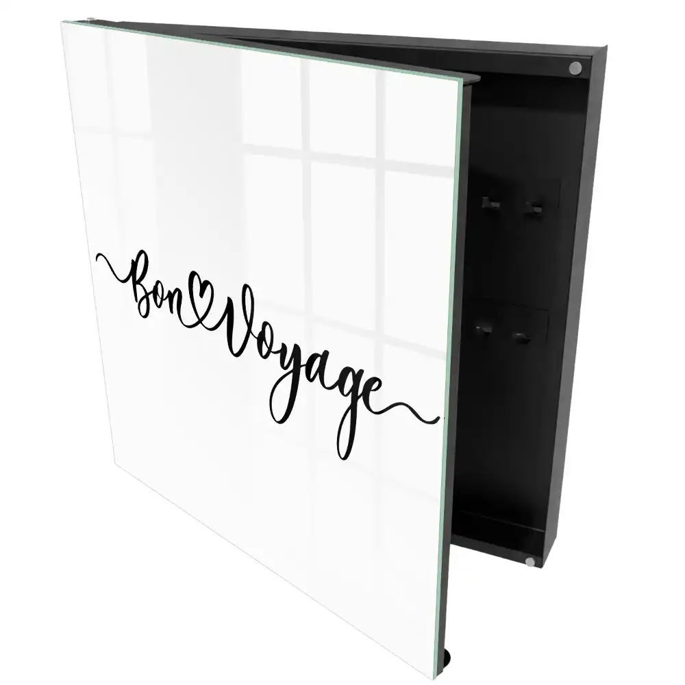 Boîte à clés texte de voyage dynamique avec une typographie moderne