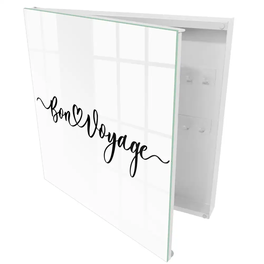 Boîte à clés texte de voyage dynamique avec une typographie moderne