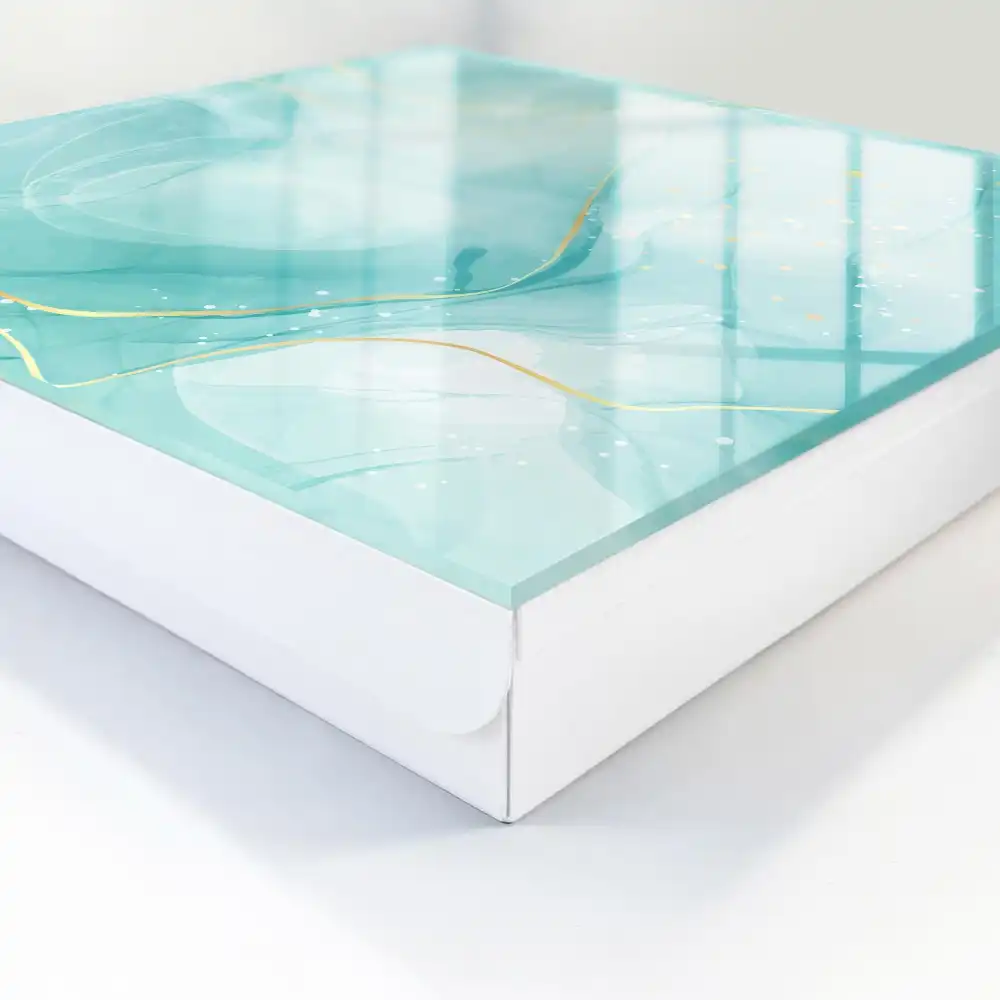 Armoire à clés aquarelle turquoise avec des gouttes et des lignes blanches