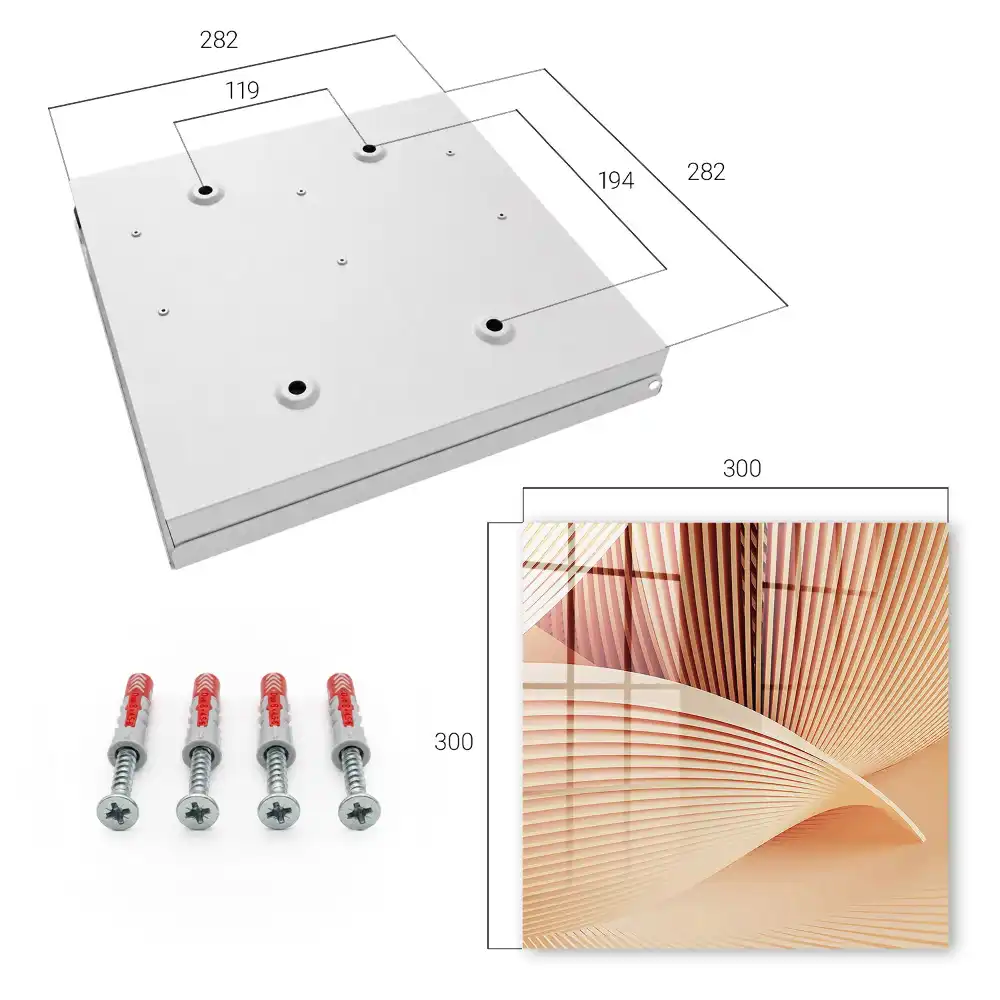 Armoire à clés vagues abstraites dans des tons crème et beige