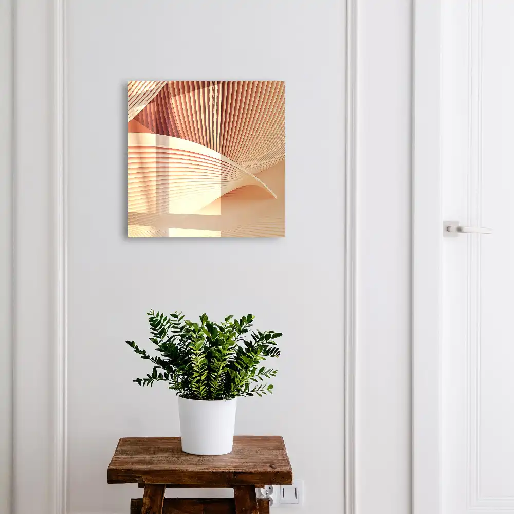 Armoire à clés vagues abstraites dans des tons crème et beige