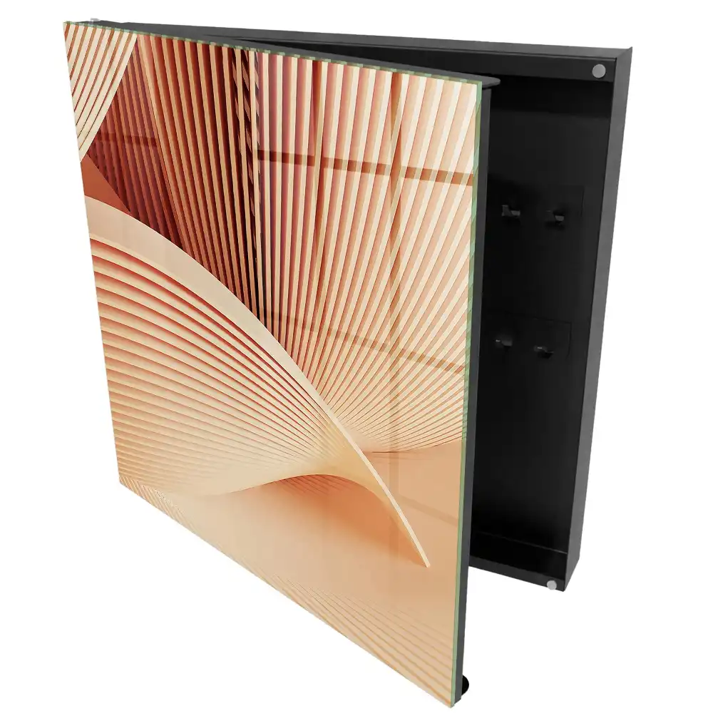 Armoire à clés vagues abstraites dans des tons crème et beige