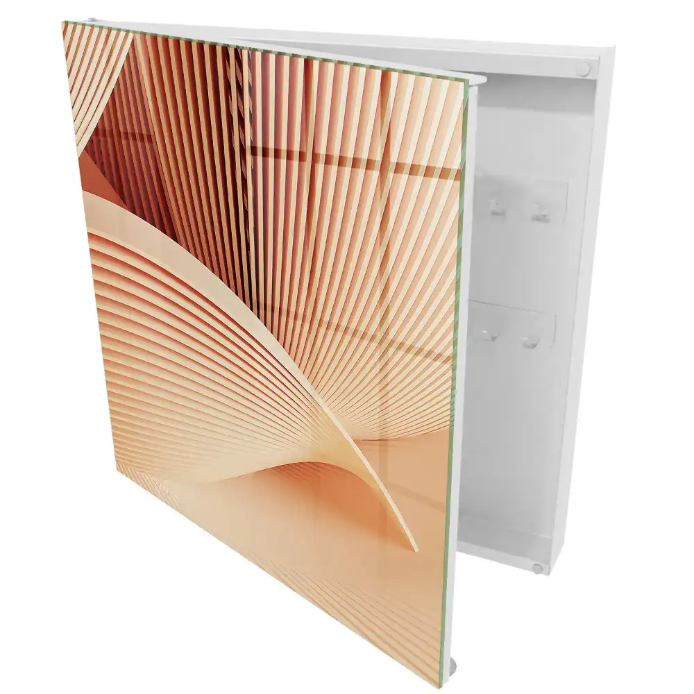 Armoire à clés vagues abstraites dans des tons crème et beige