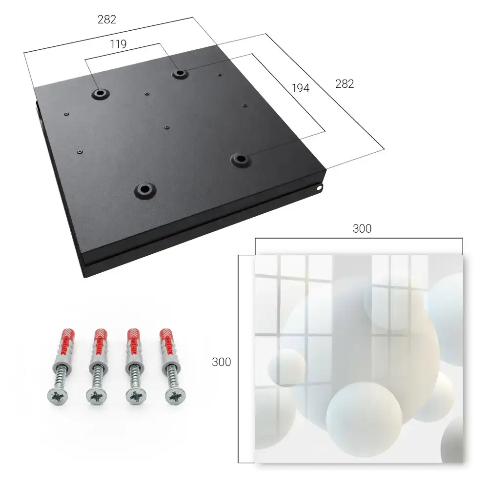 Boîte à clés une composition minimaliste de sphères flottantes